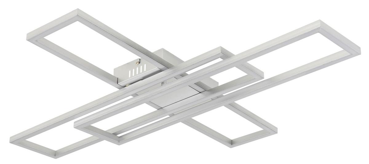 Led-deckenleuchte Constanze - Silberfarben/Opal, Basics, Kunststoff/Metall (80/60/7,4cm) - Luca Bessoni