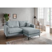 Ecksofa Eliza Hellblau S: 204x153 cm - Schwarz/Hellblau, Basics, Textil (204/153cm) - Livetastic