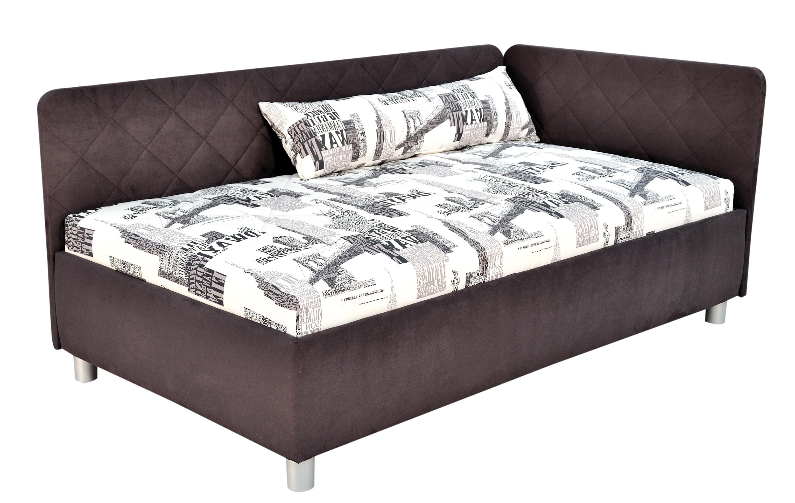 Čalúnená váľada s úložným priestorom Sorbona, 110x200 cm - čierna/sivá, Konventionell, textil/plast (110/200cm)