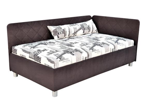 Čalouněná Postel Sorbona - šedá/bílá, Konvenční, textil (110/200cm) Čalouněná Postel Sorbona - šedá/bílá, Konvenční, textil (110/200cm)