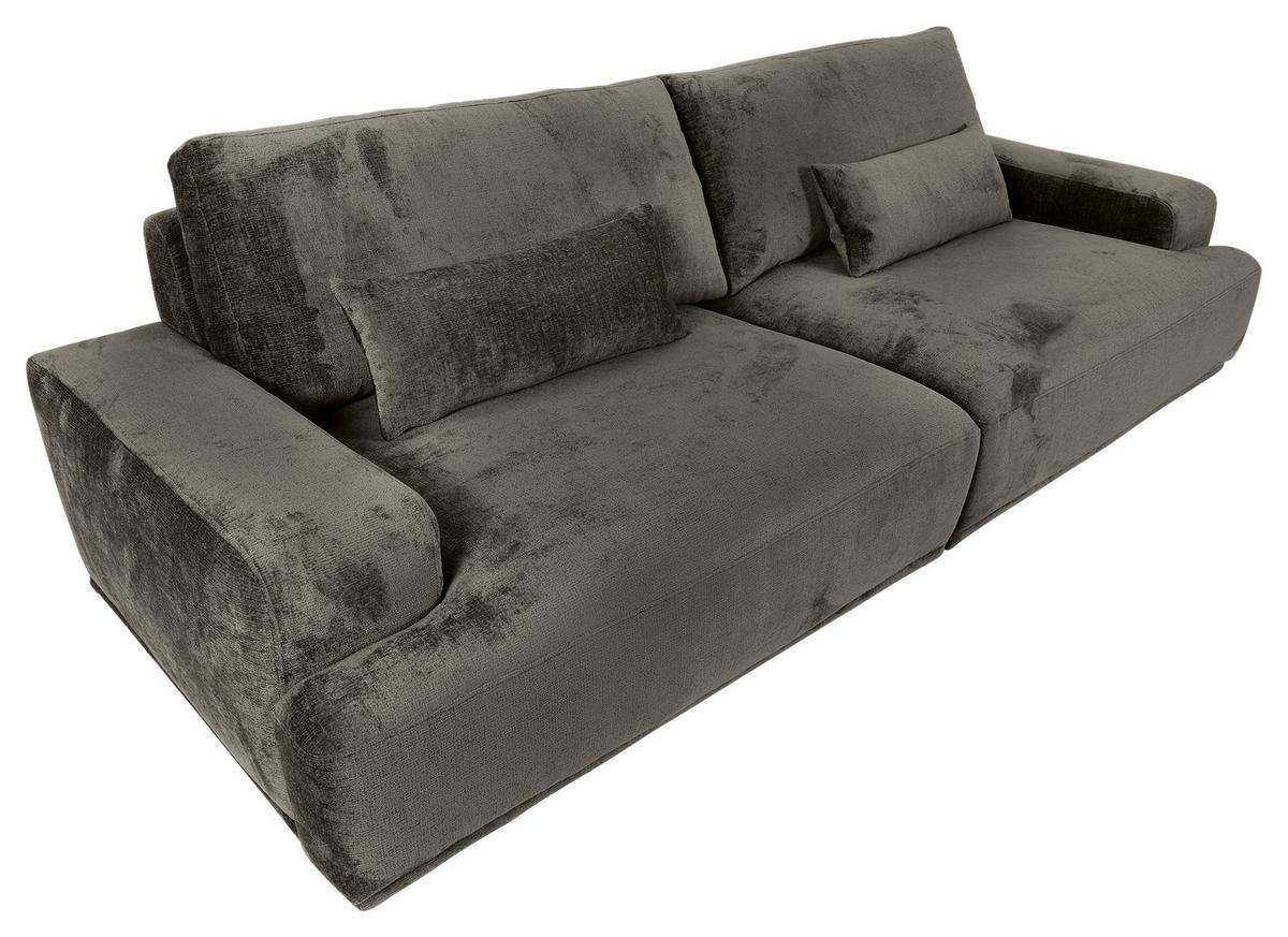 Bigsofa Mezino Dunkelgrau B: 282 cm - Dunkelgrau/Schwarz, KONVENTIONELL, Textil (282/73/115cm) - MID.YOU