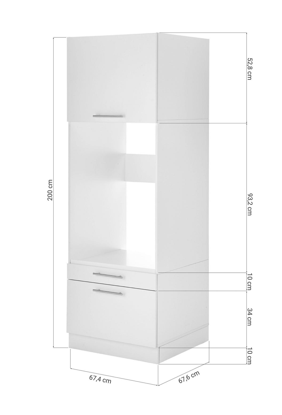 Waschmaschinenschrank Clara - Weiß, KONVENTIONELL, Holzwerkstoff (67,4/200/67,6cm) - Respekta