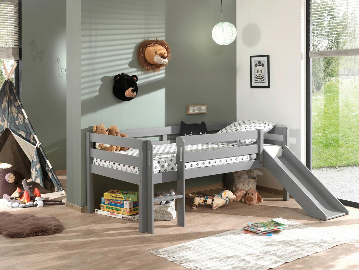 Spielbett Grau Lackiert 90x200 Cm - Grau, MODERN, Holz/Holzwerkstoff (90/200cm) - MID.YOU