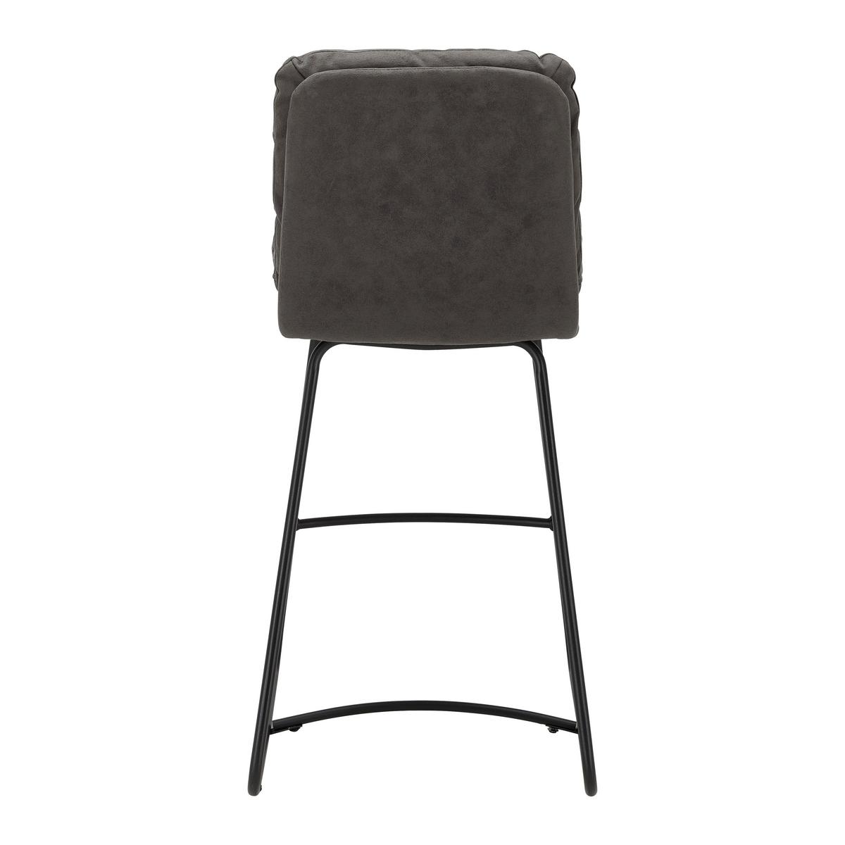 Barová židle KONA tmavě šedá - černá/tmavě šedá, Moderní, kov/textil (44/103/59cm) - Bessagi Home