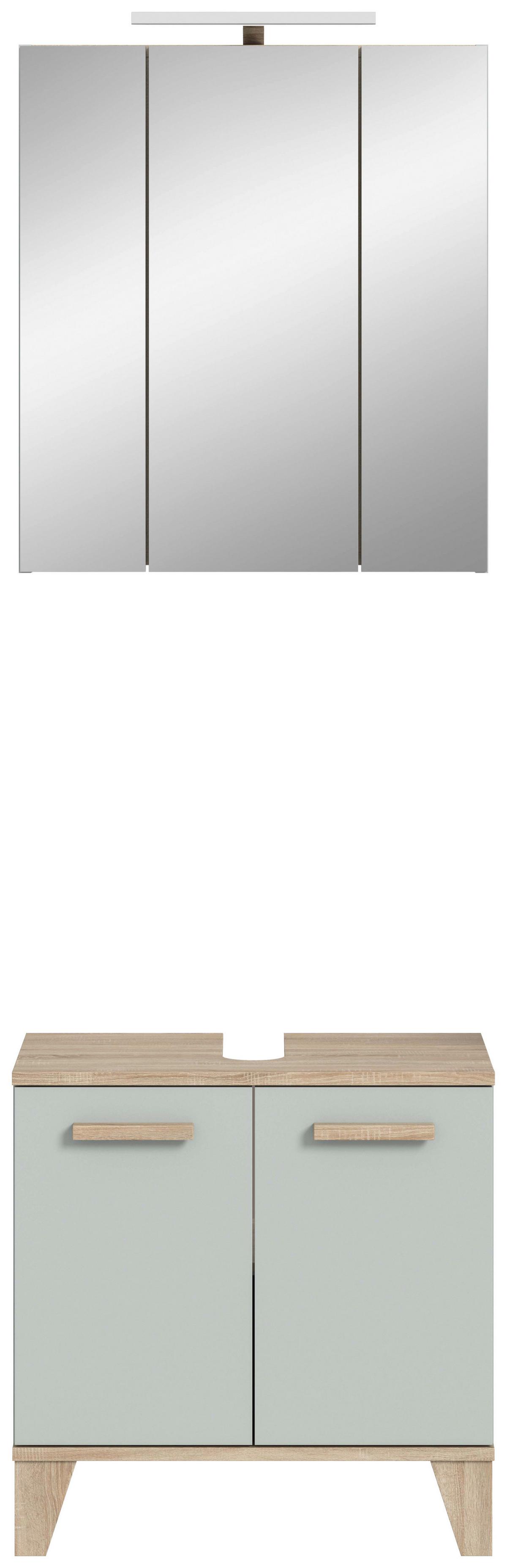 Badezimmer Star Hellgrün/Eiche Dekor B: 60cm - Eichefarben/Hellgrün, MODERN, Holzwerkstoff (60/184/34cm) - MID.YOU