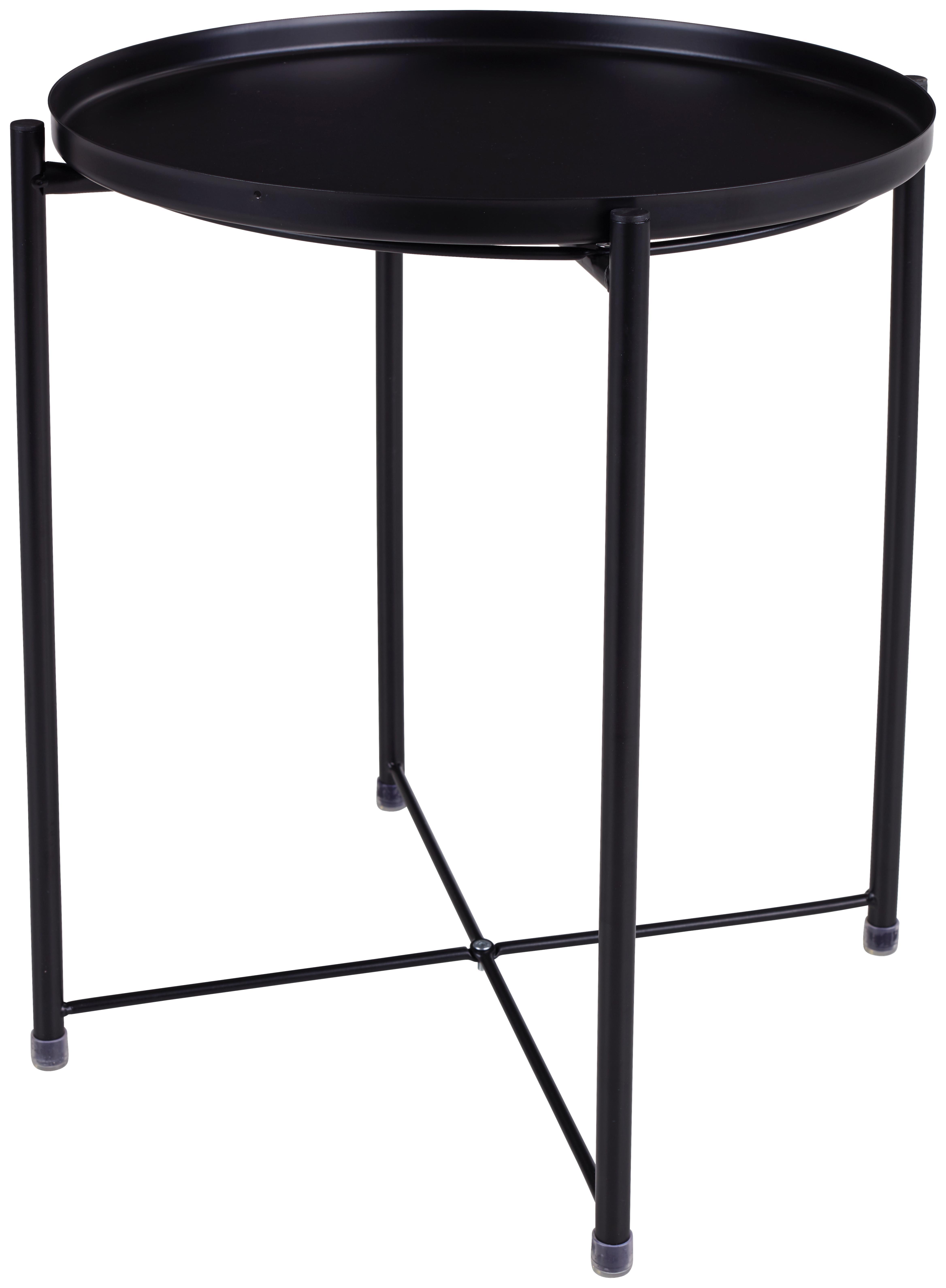 Beistelltisch Manhatten D: 46 cm Schwarz - Schwarz, MODERN, Metall (46/52cm) - Luca Bessoni