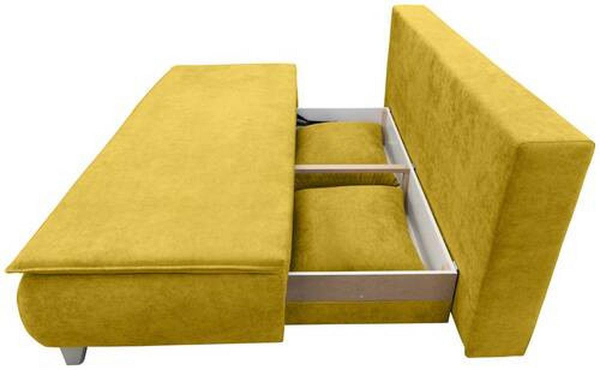 BOXSPRINGOVÁ POHOVKA Mona, žlutá - barvy stříbra/žlutá, Moderní, dřevo/textil (208/100/106cm)