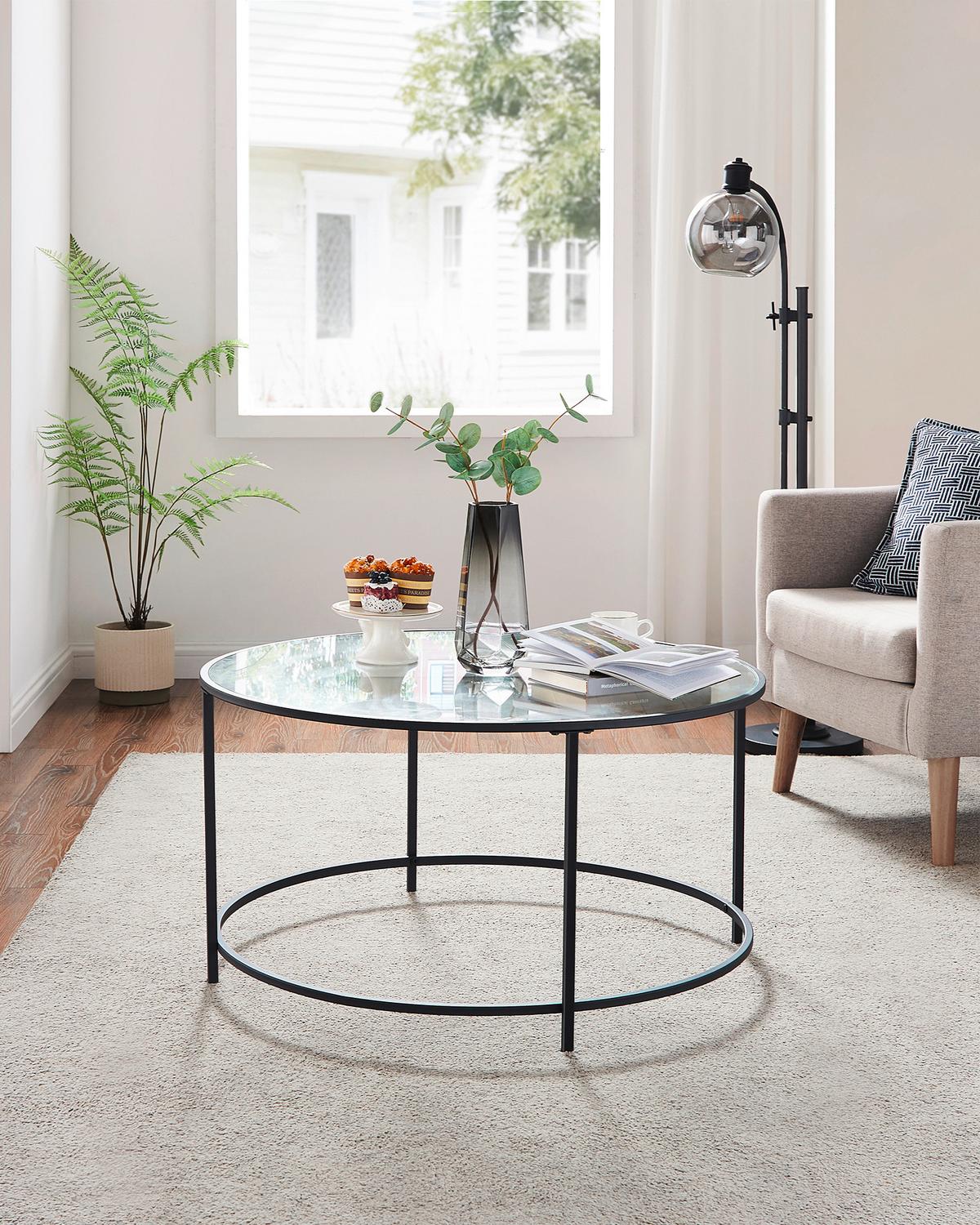 Couchtisch Schwarz B: 84 Cm - Schwarz, Trend, Metall (84/45,5/84cm) - MID.YOU