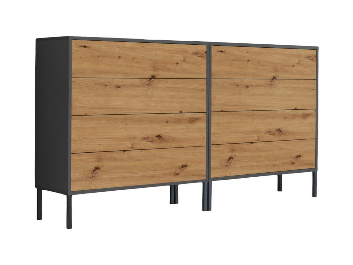 Sideboard Mailand1 B:158cm Eiche Artisan - Anthrazit/Eiche Artisan, MODERN, Holzwerkstoff (158/86/33cm) - MID.YOU