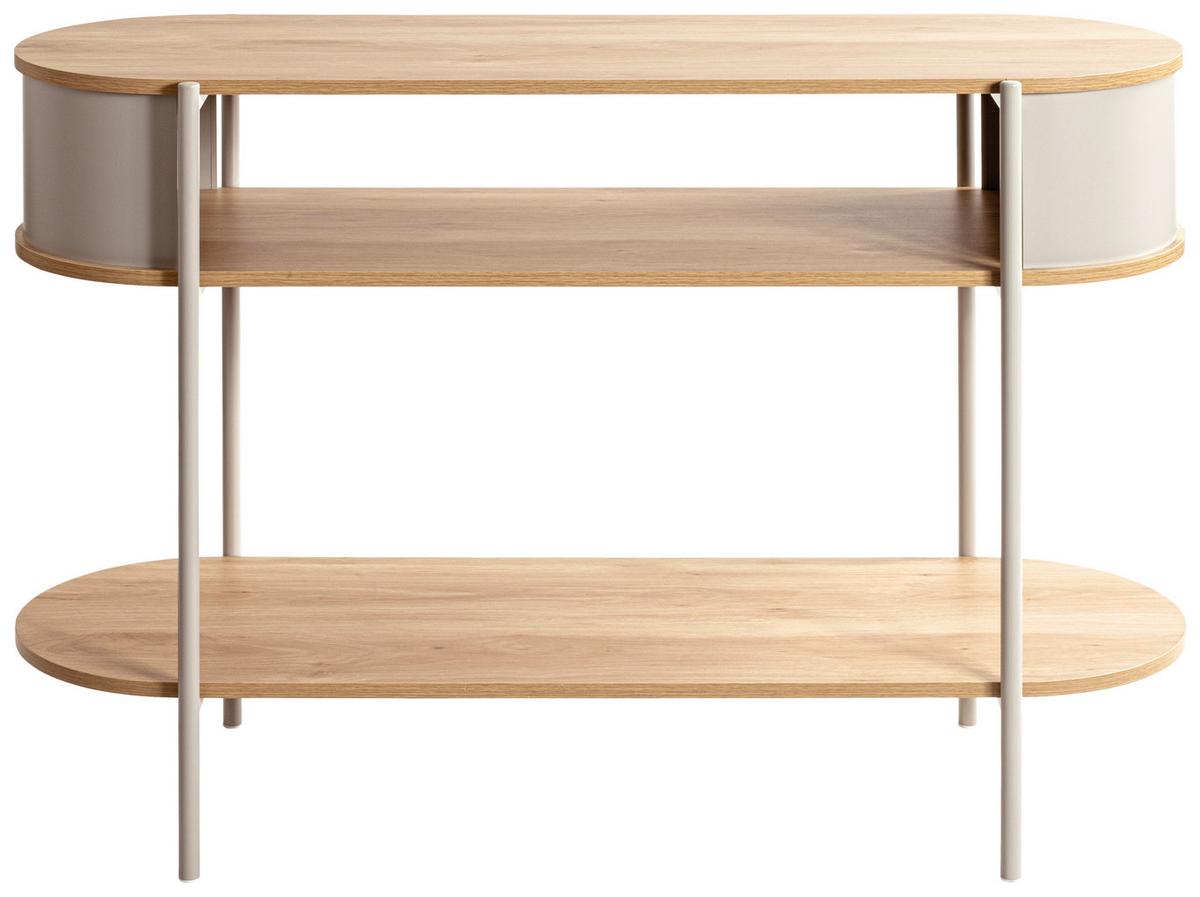 Konzolový stolík Memphis, š: 110 cm - kašmírová/farba duba, Trend, kov/kompozitné drevo (110/76/39cm)
