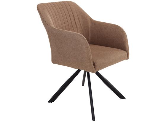 Stuhl Sevilla Braun - Schwarz/Braun, MODERN, Textil/Metall (55,5/82/63cm) - Ombra Stuhl Sevilla Braun - Schwarz/Braun, MODERN, Textil/Metall (55,5/82/63cm) - Ombra