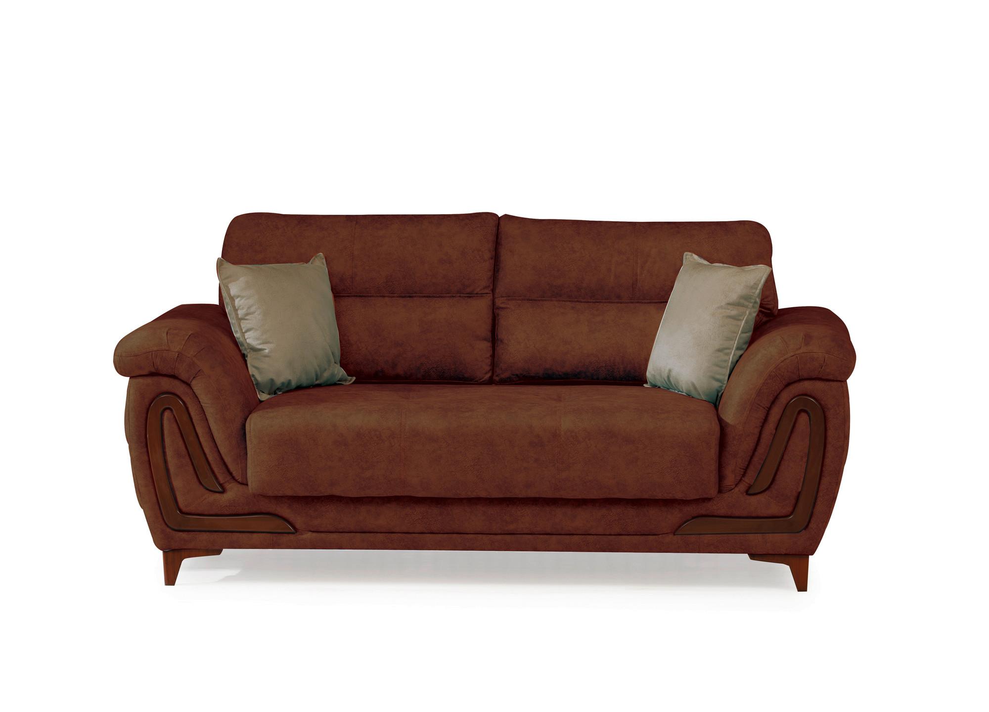 2-Sitzer-Sofa Alfa Mit Stauraum Webstoff Kupfer - Dunkelbraun/Kupferfarben, Design, Textil (191/87/98cm) - Livetastic