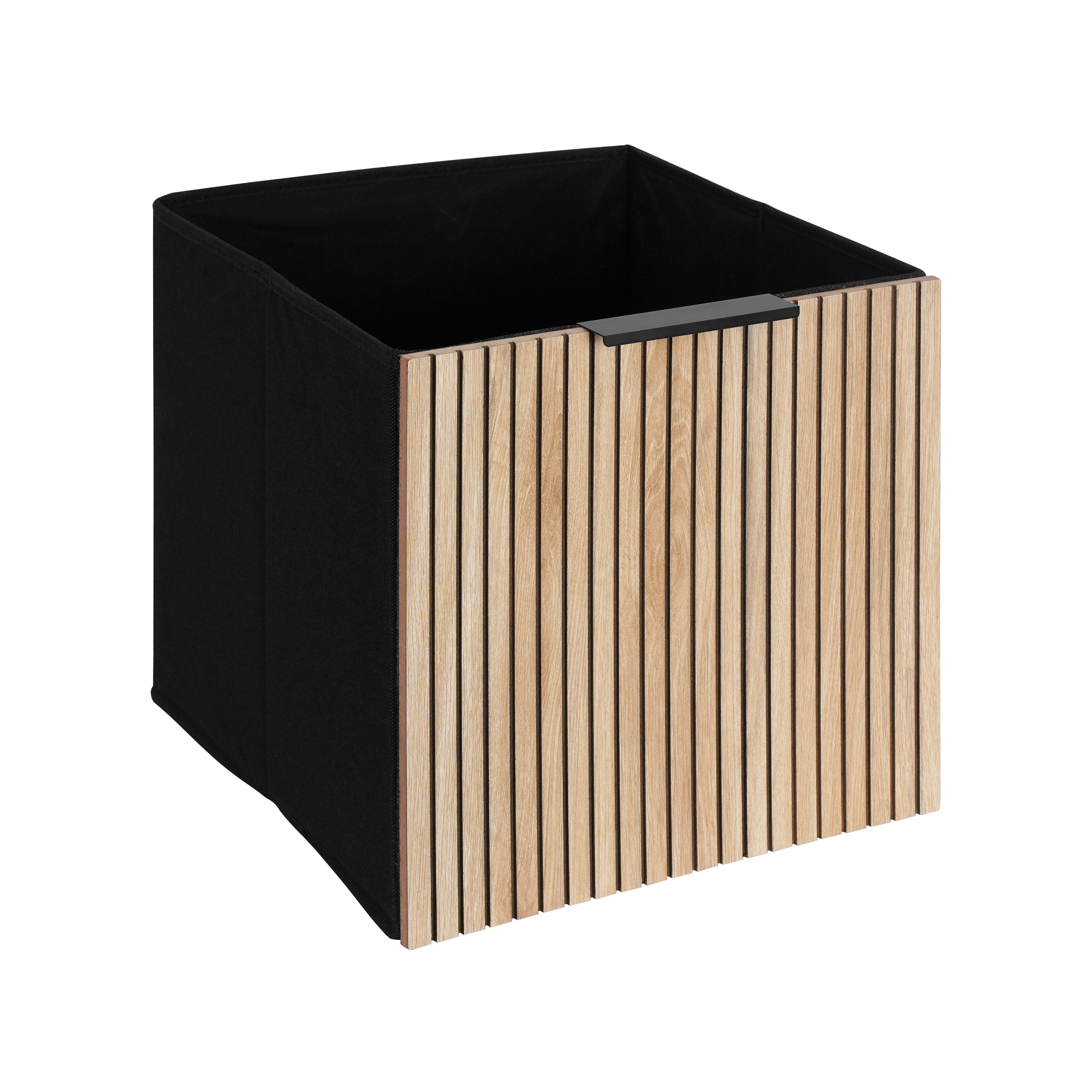 Skladací box LOFT - čierna/prírodná farba, Modern, kartón/kov (33/33/33cm) - Mömax