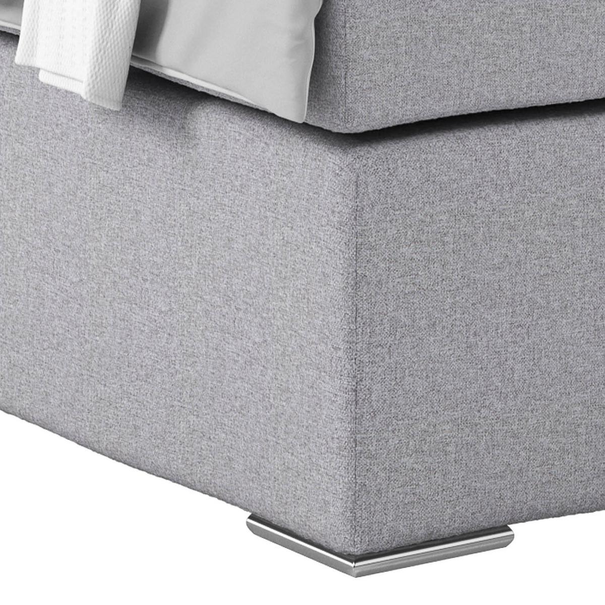 Posteľ Boxspring NERO PL: 160/200 cm, sivá - sivohnedá/svetlosivá, Konventionell, kov/textil (160/200cm)