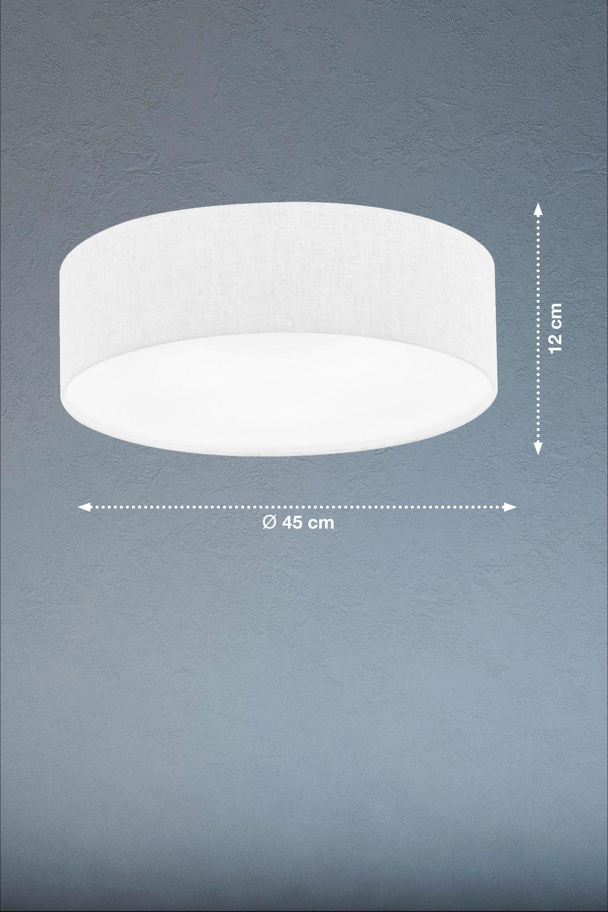 Deckenleuchte 21255 Maat - Weiß, Basics, Textil/Metall (45/10cm) - Fischer & Honsel
