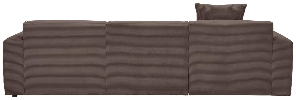 Ecksofa Pearl - Schwarz/Mokka, Design, Textil (196/303cm) - Livetastic