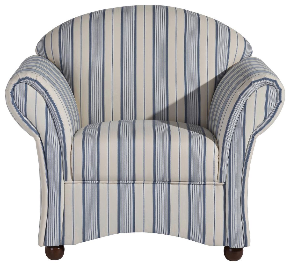 Polstersessel Mit Armlehnen Corona Blau/beige - Blau/Beige, Design, Textil (96/85/81cm) - Max Winzer