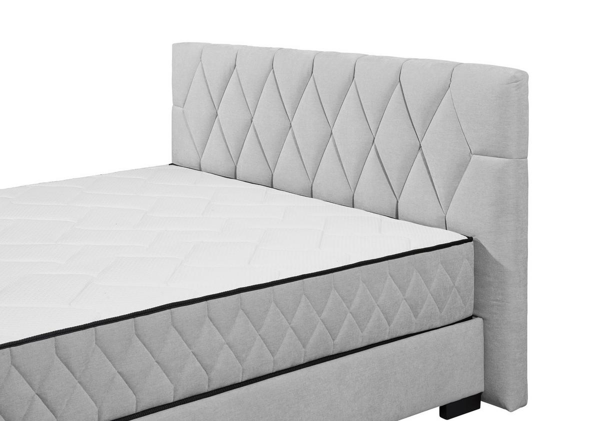 Boxbett Nagol B - Hellgrau/Schwarz, MODERN, Holzwerkstoff/Textil (180/200cm) - MID.YOU