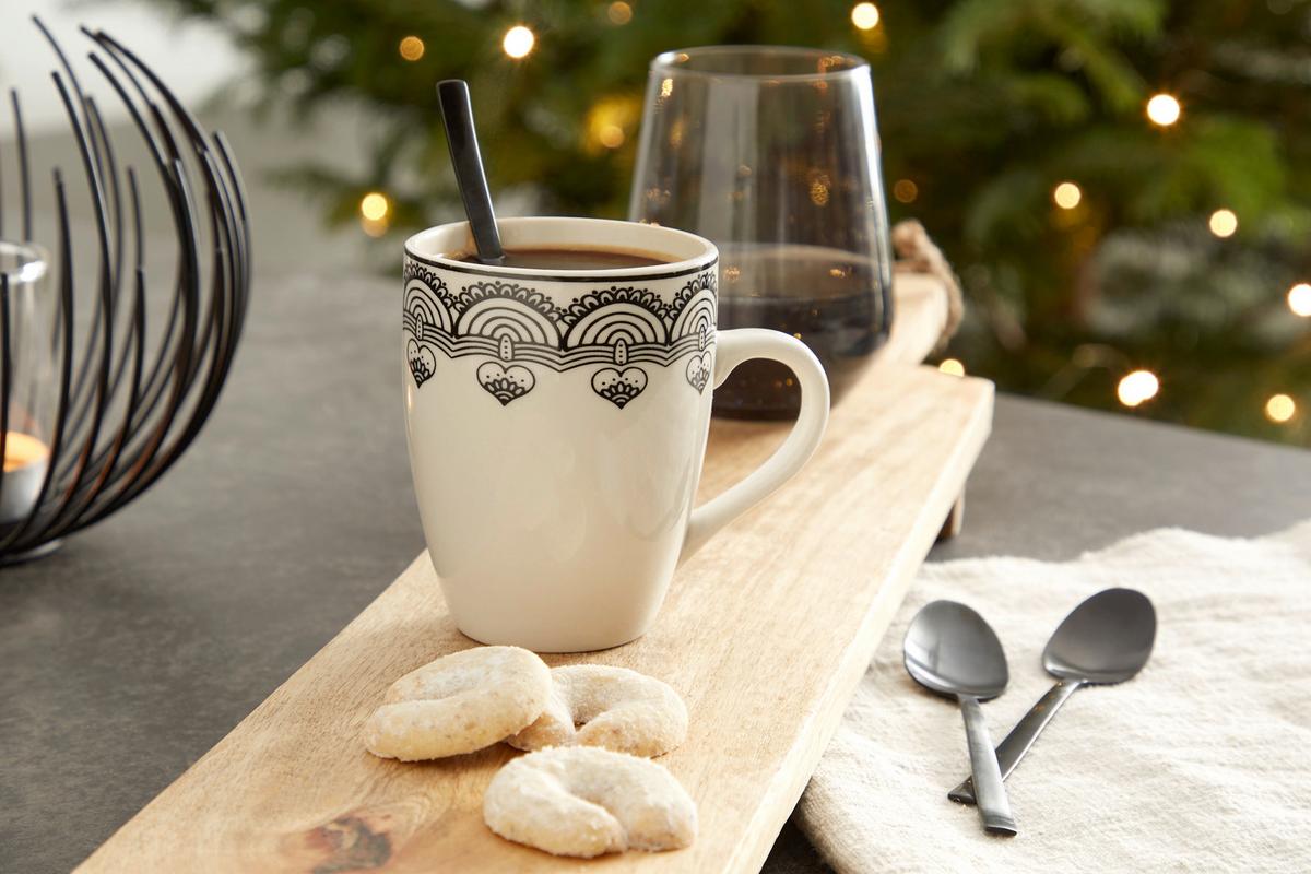 Kávésbögre Kb. 260ml - fekete/fehér, Modern, kerámia (7,5/9,5cm) - Luca Bessoni