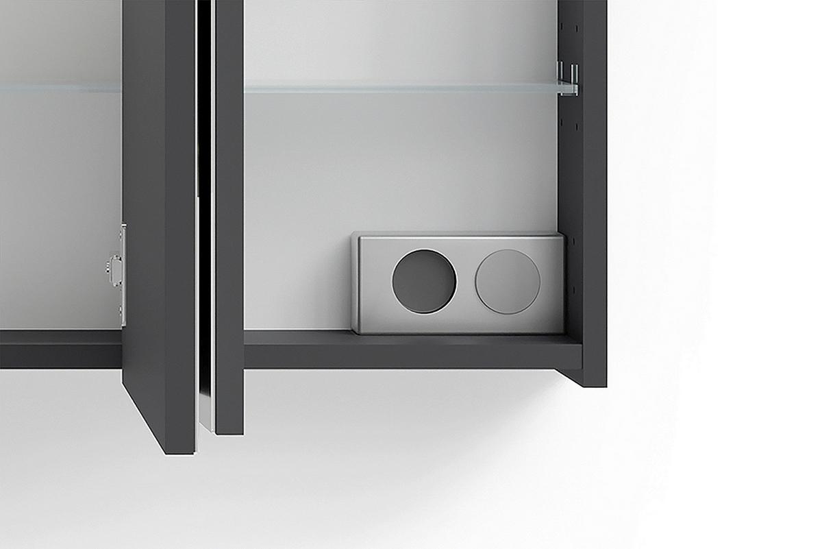 Spiegelschrank Spree Anthrazit B: 100 cm - Anthrazit, MODERN, Glas/Holzwerkstoff (100/60/20cm) - MID.YOU