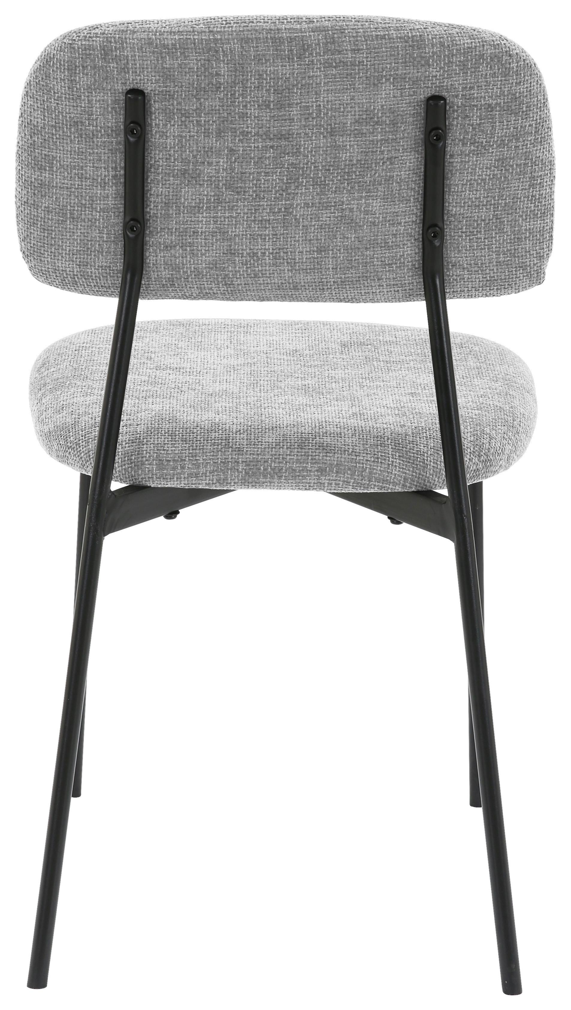 Vierfußstuhl Sören Giga-S - Graublau/Schwarz, KONVENTIONELL, Textil/Metall (44/78/49cm)