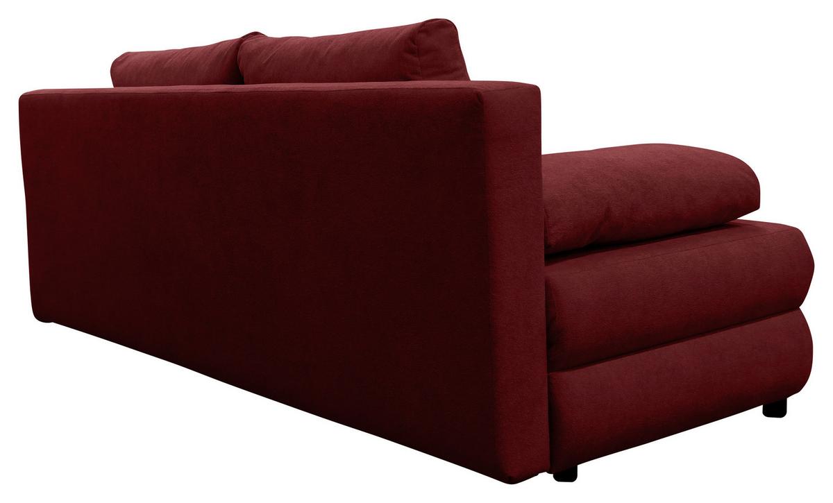 Schlafsofa Mela Bordeaux B: 206cm - Bordeaux/Schwarz, Design, Textil (206/87/88cm) - P & B
