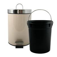 Treteimer Unis 3l Beige Metall Dxh: 17x25 Cm - Beige/Schwarz, Basics, Kunststoff/Metall (17/25cm) - Spirella