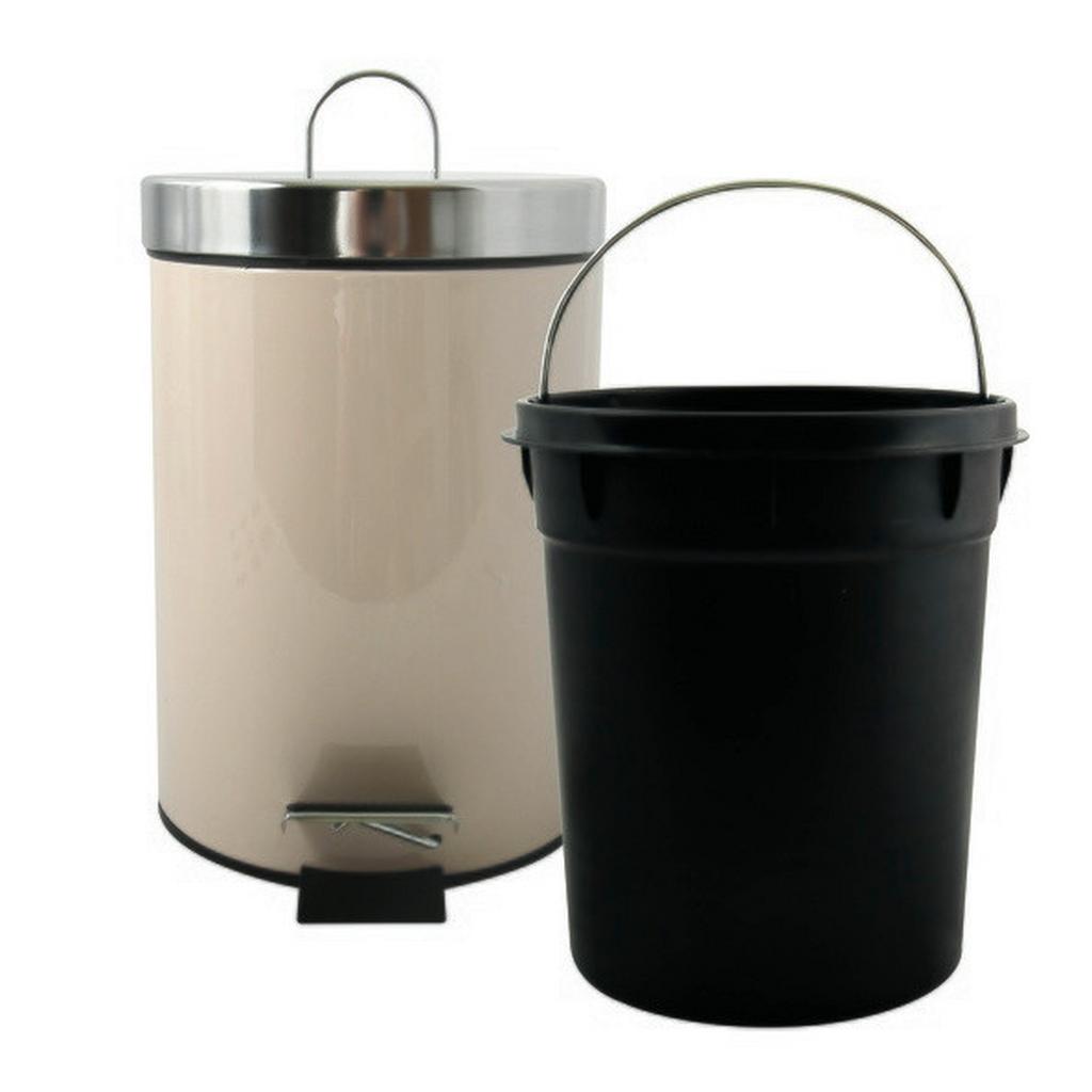 Treteimer Unis 3l Beige Metall DxH: 17x25 cm