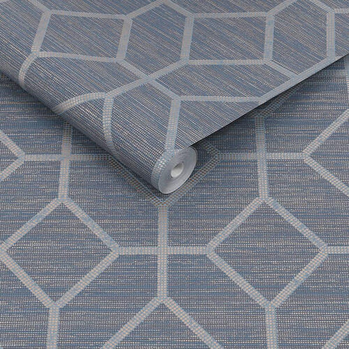 Vliestapete Blau B: 52 cm - Blau, Basics, Papier/Kunststoff (52/1000cm)