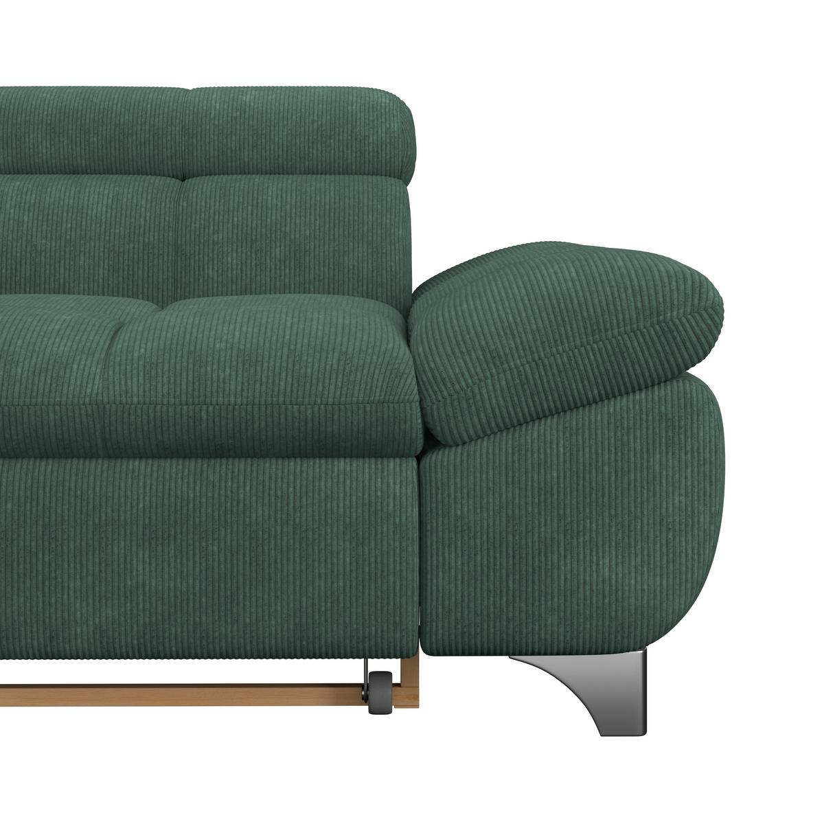 Ecksofa Gemini Waldgrün, B: 234cm - Waldgrün/Chromfarben, KONVENTIONELL, Textil (234/312cm)