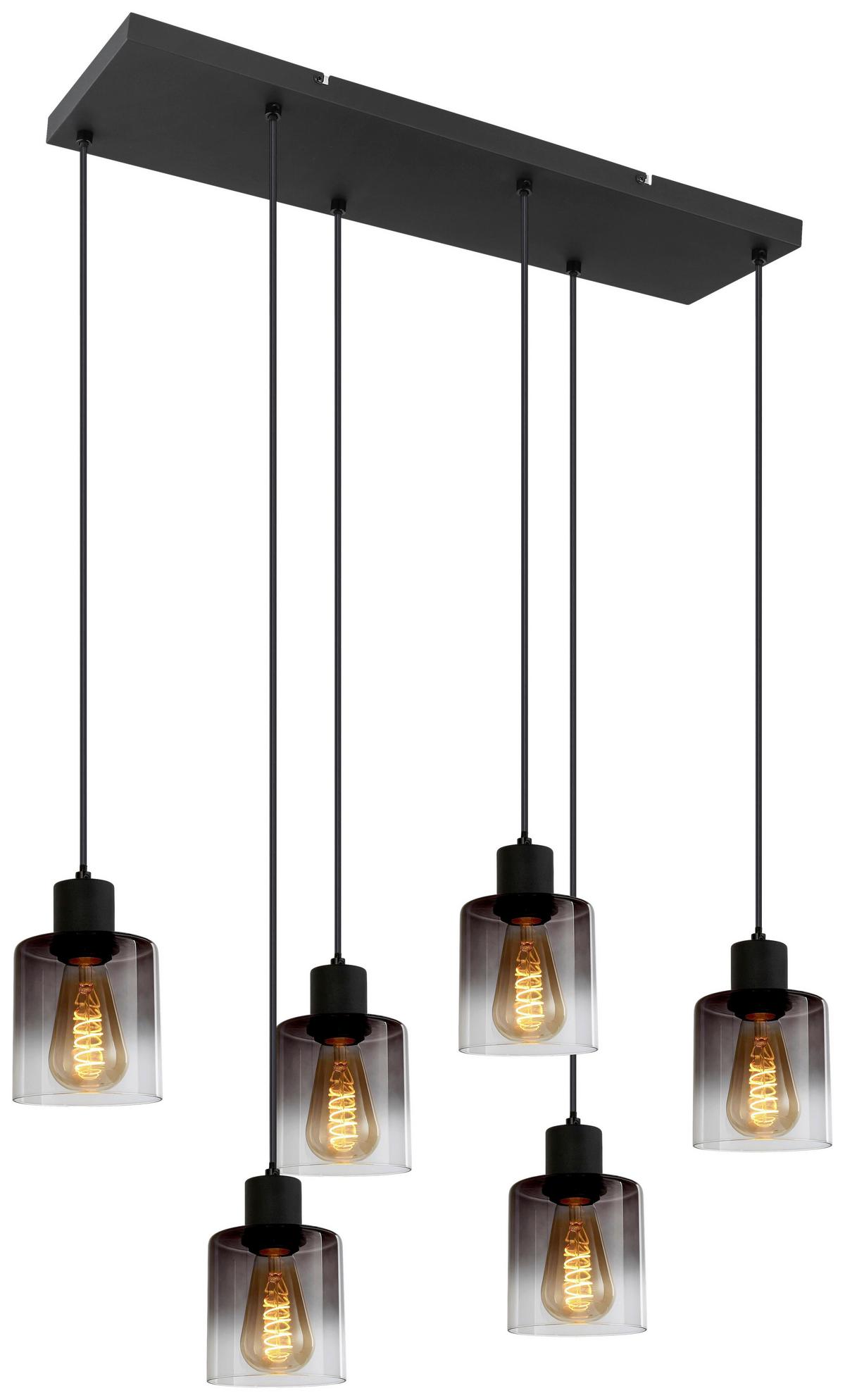 ZÁVĚSNÉ SVÍTIDLO ESTELLE - černá, kov/sklo (77/18/120cm) - Mömax