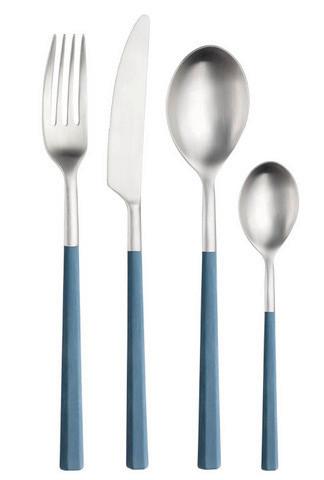 sada príborov HIVE - svetlomodrá/farba ušľachtilej ocele, Basics, kov/plast (25,5/7/5,3cm) - Pintinox