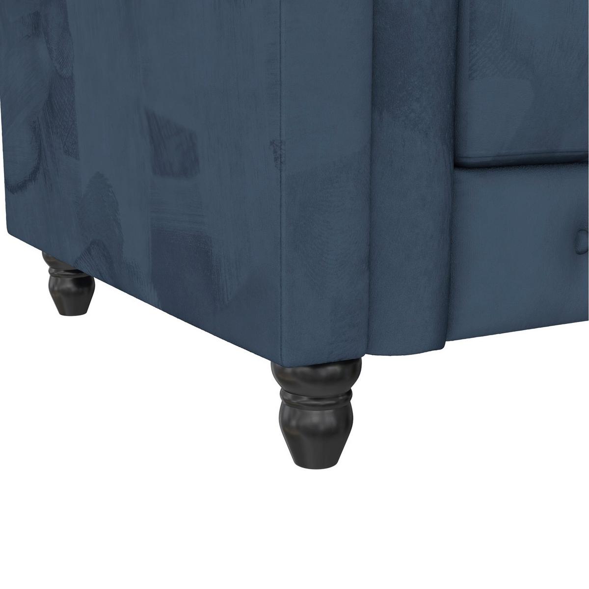 Sessel Firenze Blau, Relaxfunktion - Blau/Schwarz, Basics, Textil (111/83cm) - Livetastic