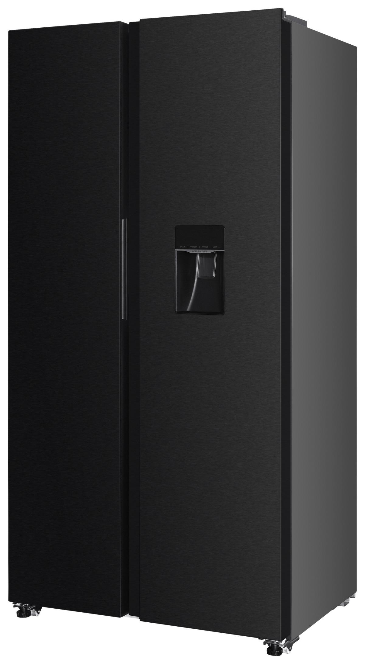 SIDE-BY-SIDE Schwarz B: 91cm - Schwarz, Trend, Glas/Kunststoff (91/177/59cm) - Respekta