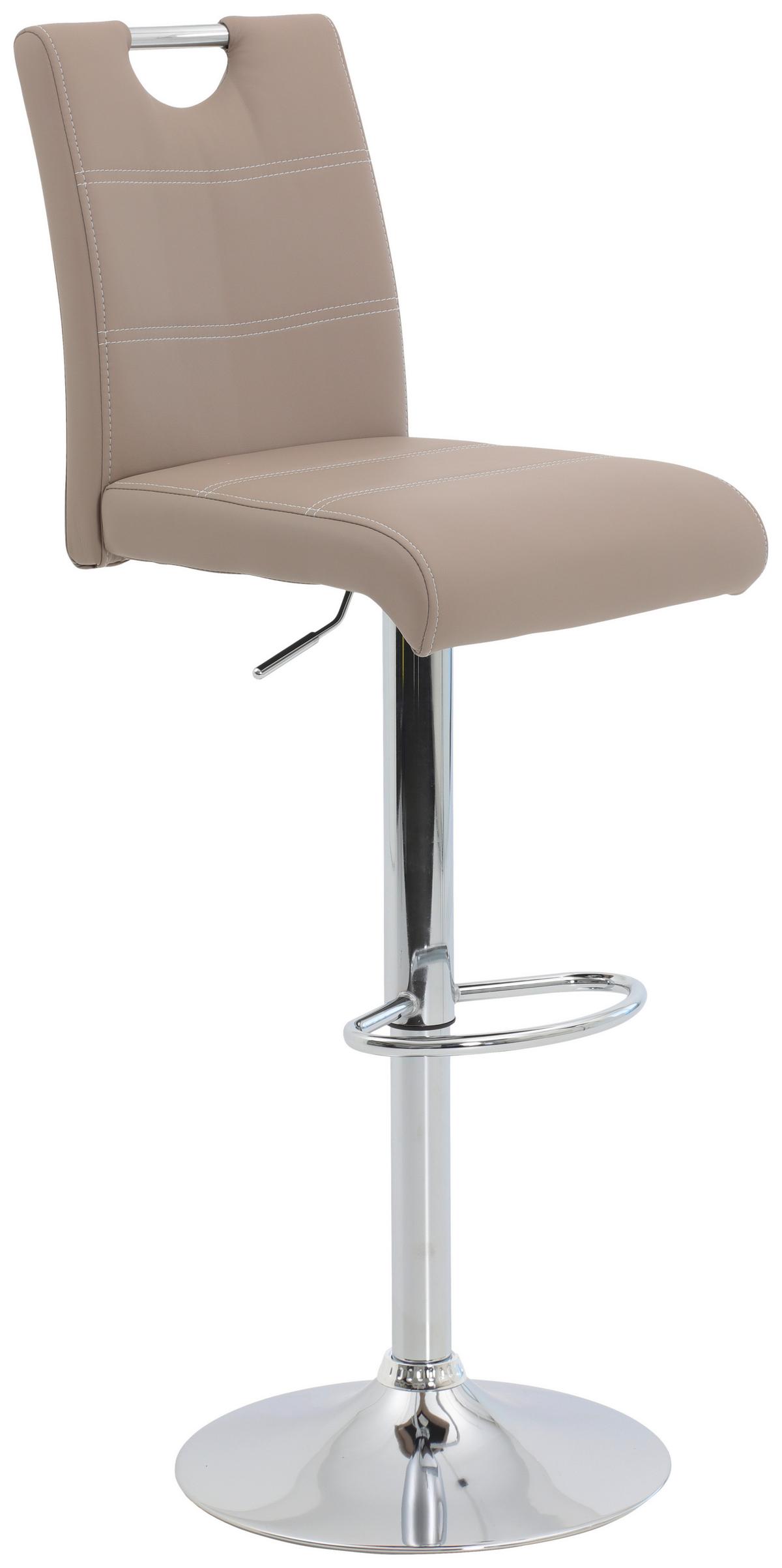 Barhocker-Set Miranda H - Chromfarben/Weiß, MODERN, Textil/Metall (38/97-119/50cm) - MID.YOU