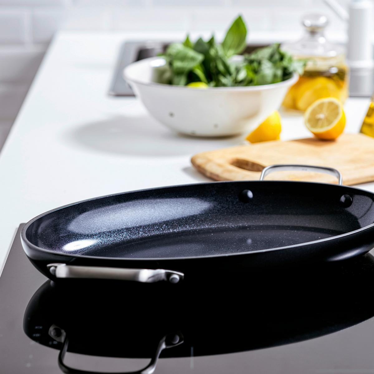 Fischpfanne Copenhagen Schwarz D: 40 cm - Schwarz, Basics, Metall (40cm) - GreenPan