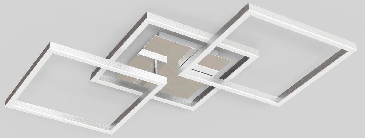 LED-Deckenleuchte 3000k, 5440lm - Silberfarben, Basics, Kunststoff/Metall (76/36,5/7,46cm) - Luca Bessoni