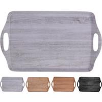 Serviertablett Lina - Anthrazit/Braun, Basics, Kunststoff (45/30,5/2,5cm)