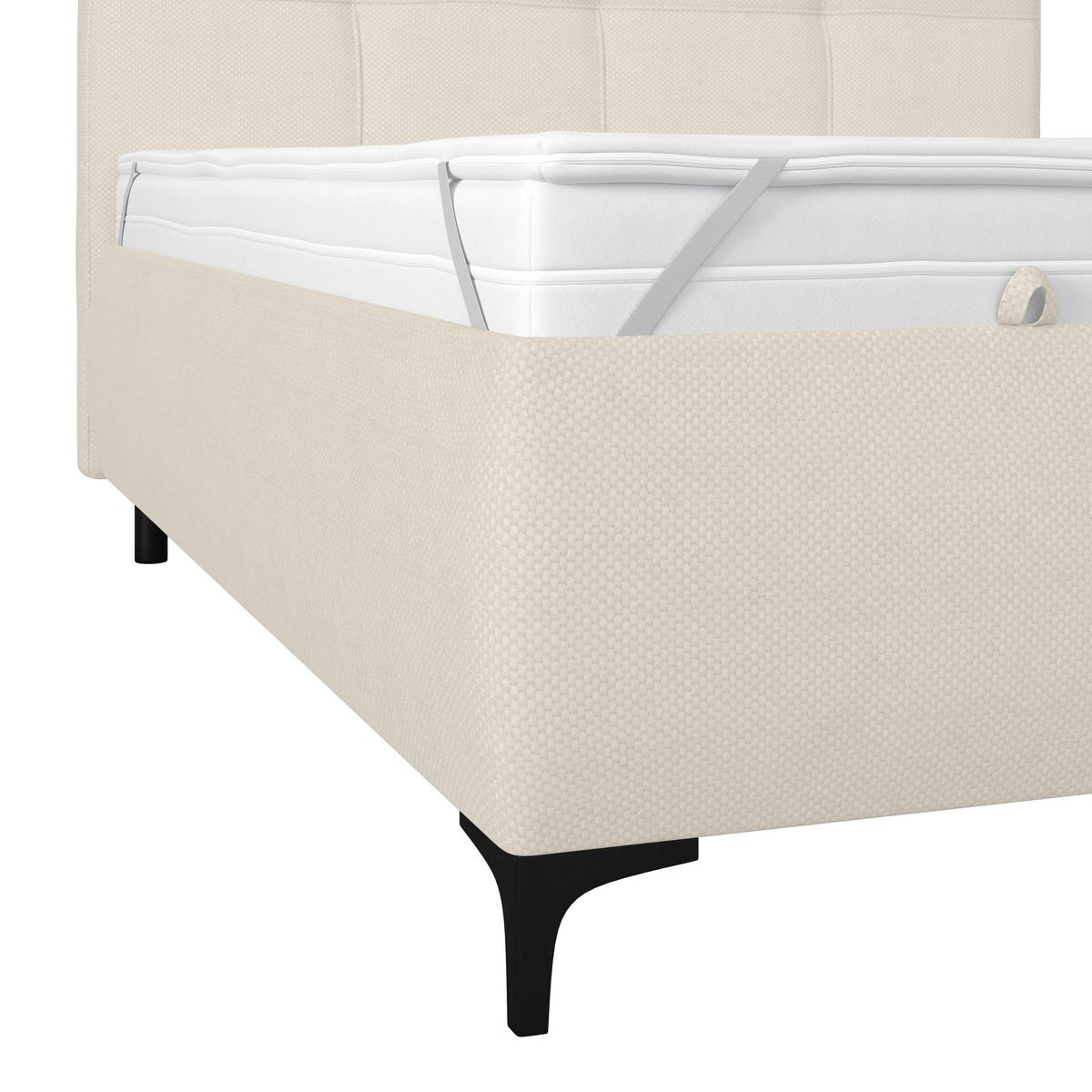 Polsterbett Zeni 140 - Beige/Schwarz, KONVENTIONELL, Holz/Textil (140/200cm)