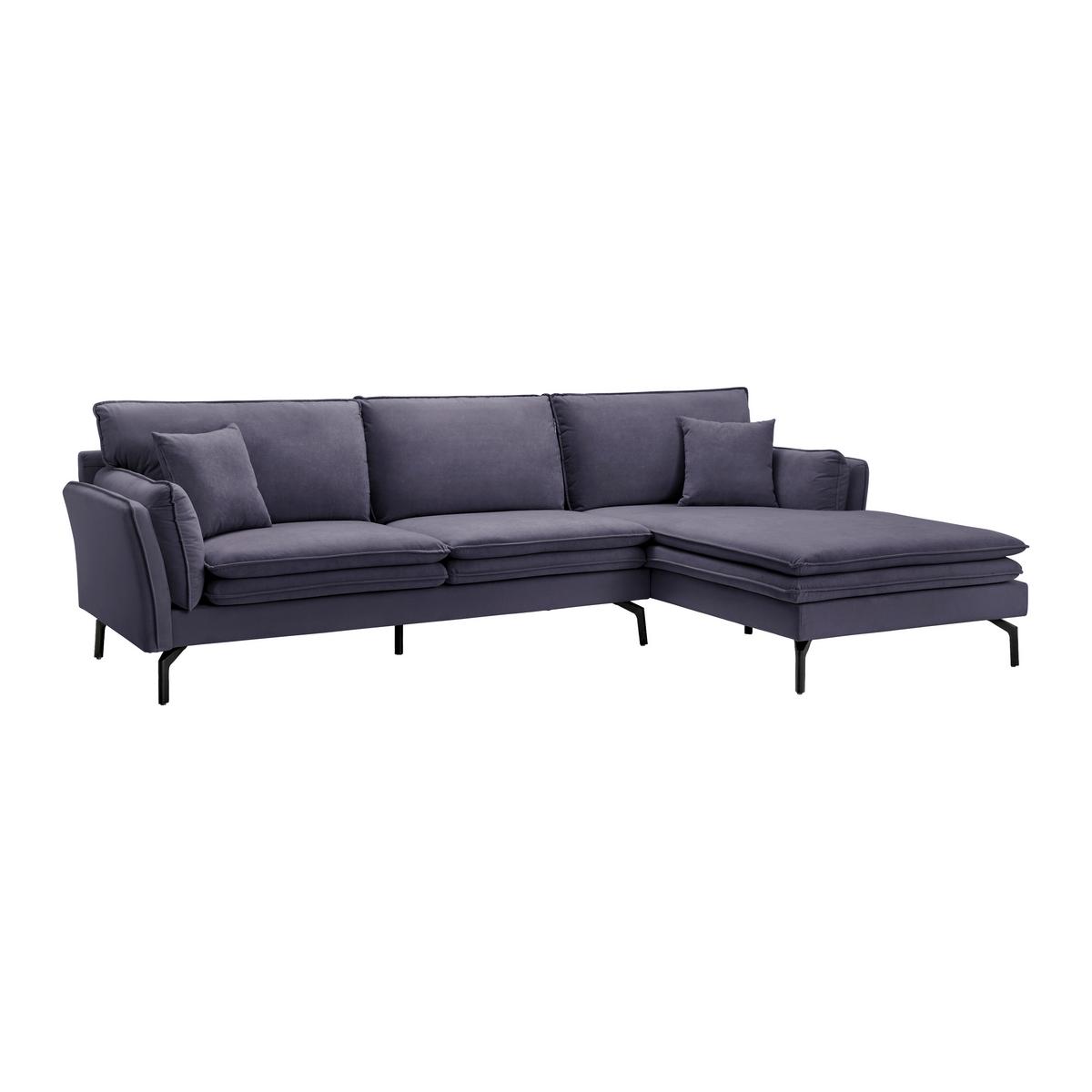 Sedacia súprava LANI tmavá sivá - čierna/sivá, Modern, kov/drevo (296/86/170cm) - Bessagi Home
