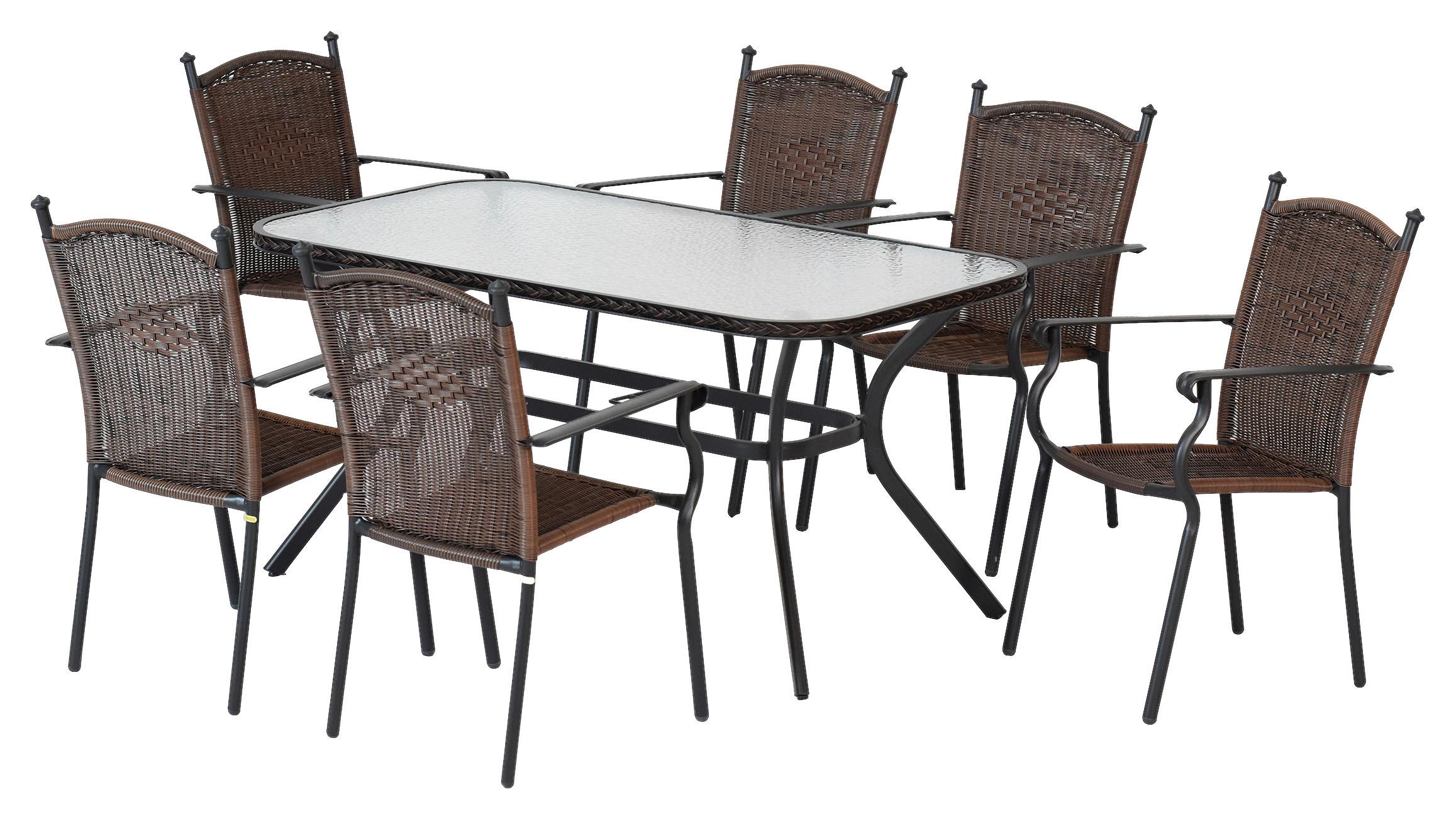 Gartenset Roma - Graphitfarben/Braun, MODERN, Kunststoff/Metall - Gardenson