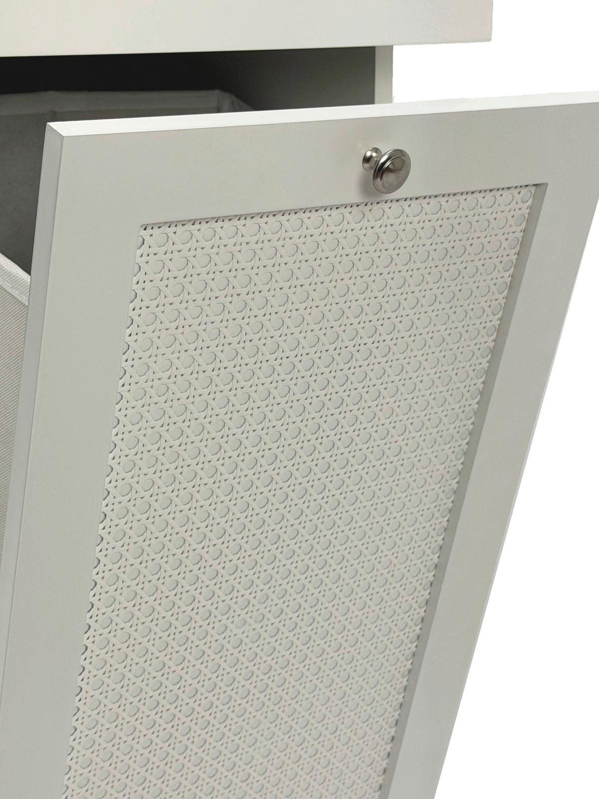 WÄSCHESCHRANK Weiß B: 40cm - Weiß, Design, Holzwerkstoff (40/90/38cm) - Livetastic