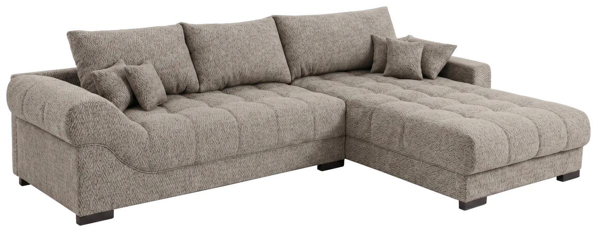 Boxspringová pohovka EMIL, obojstranná, hnedá - hnedá/čierna, Romantik / Landhaus, drevo/kompozitné drevo (343/217cm)