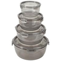 Vorratsdosen 4er-set Caja Versch. Größen - Transparent/Grau, Basics, Kunststoff - Luca Bessoni