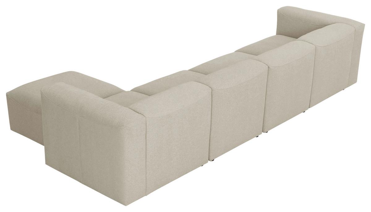 Ecksofa Lena Creme Flachgewebe - Creme, Design, Textil (350/73/175cm) - Max Winzer