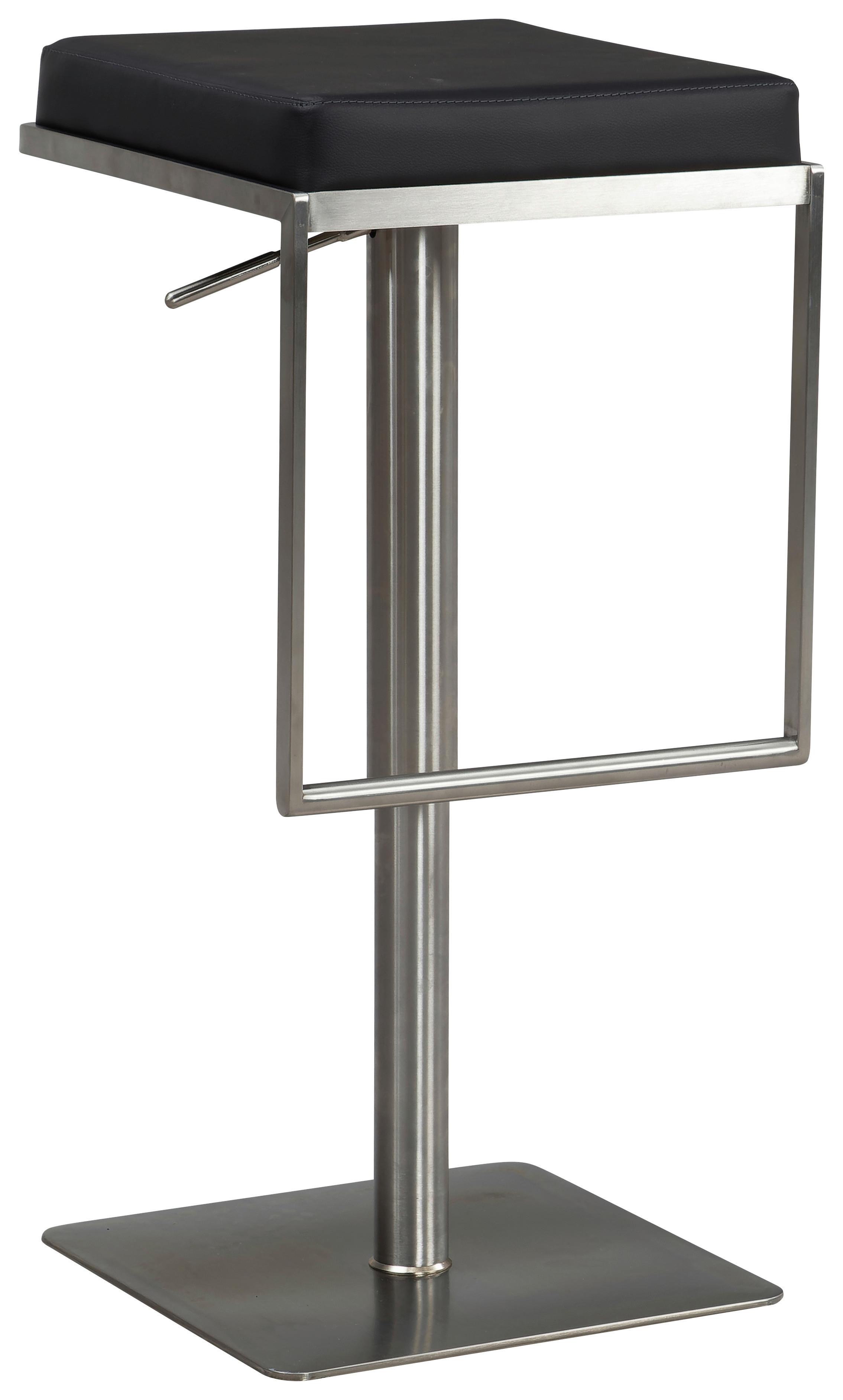 Barhocker Schwarz/Silberfarben - Silberfarben/Schwarz, Design, Textil/Metall (38/91/39cm) - MID.YOU