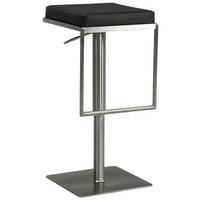 Barhocker Schwarz/Silberfarben - Silberfarben/Schwarz, Design, Textil/Metall (38/91/39cm) - MID.YOU