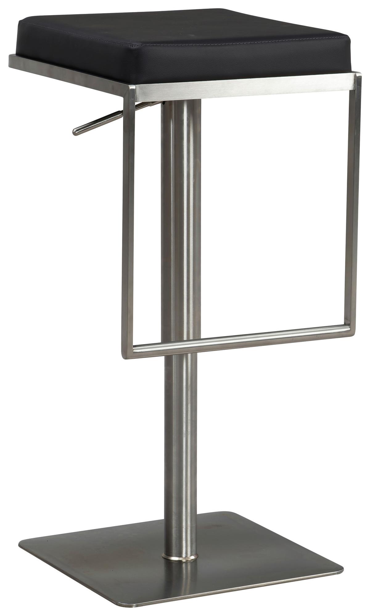 Barhocker Schwarz/Silberfarben - Silberfarben/Schwarz, Design, Textil/Metall (38/91/39cm) - MID.YOU