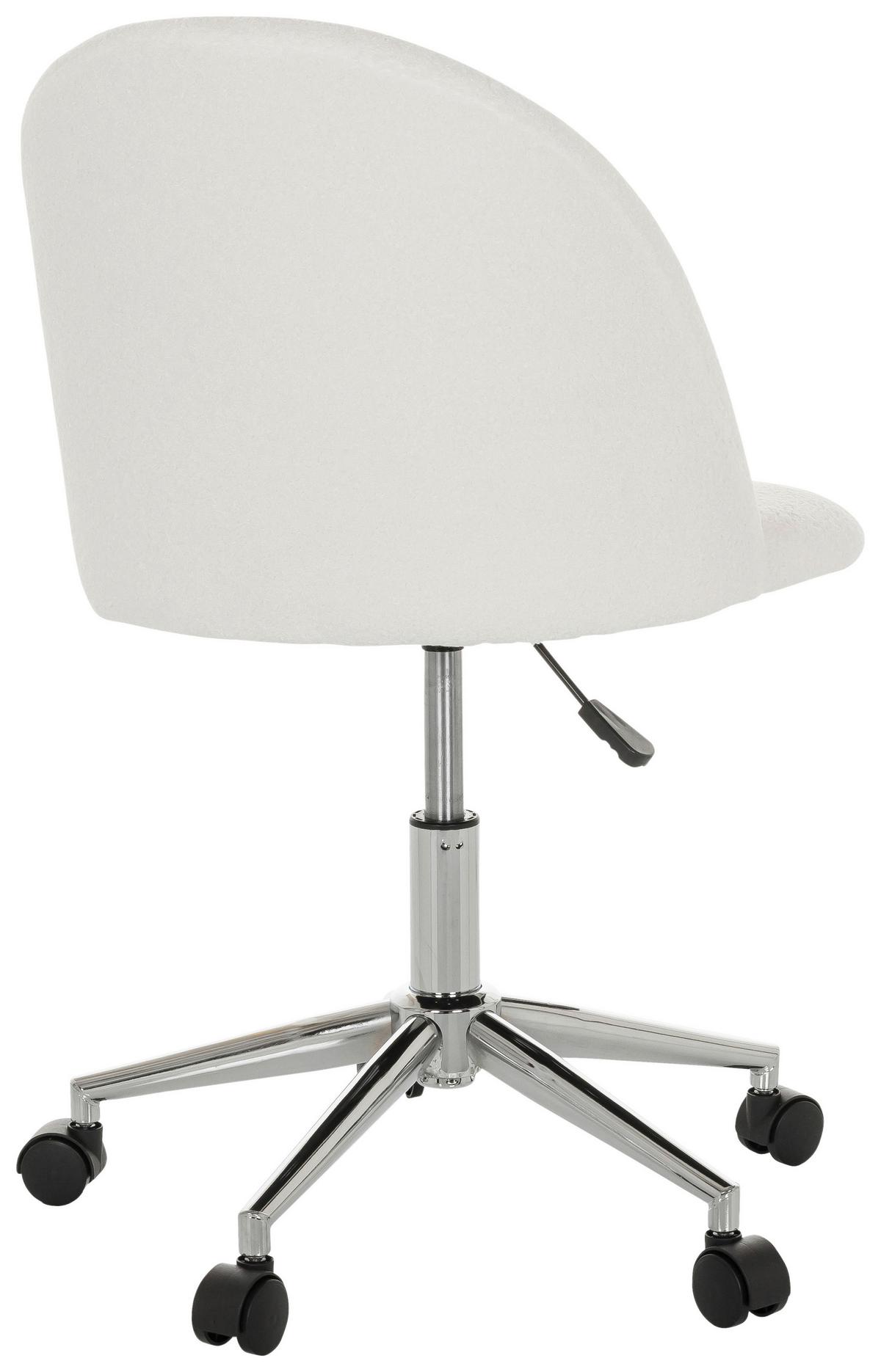 Drehstuhl Solao Ted - Chromfarben/Weiß, Basics, Kunststoff/Textil (49/77-87/55cm) - MID.YOU