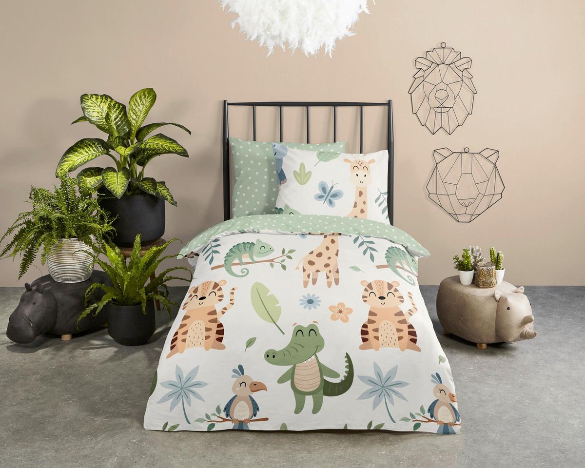WENDEBETTWÄSCHE SABAH - Multicolor/Grün, Basics, Textil (140/200cm)